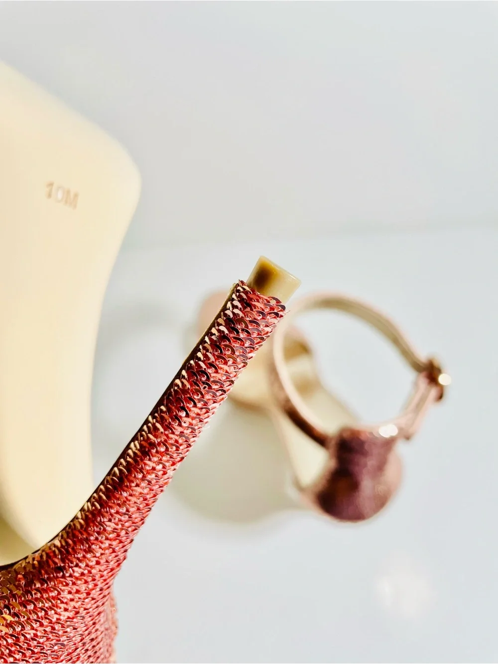 GUESS Pink Sequin Sandal Heels